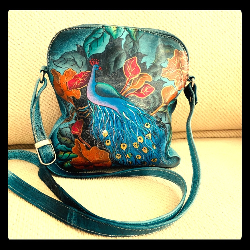 Vintage Biacci Adjust Crossbody Hobo Leather Bag